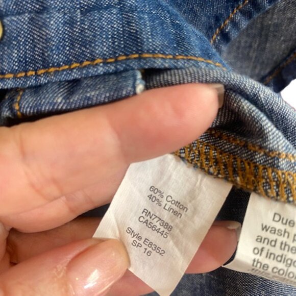 Madewell X Daryl K Blue Denim Long Sleeve Collared Button Down Shirt Women Sz S - Picture 9 of 9